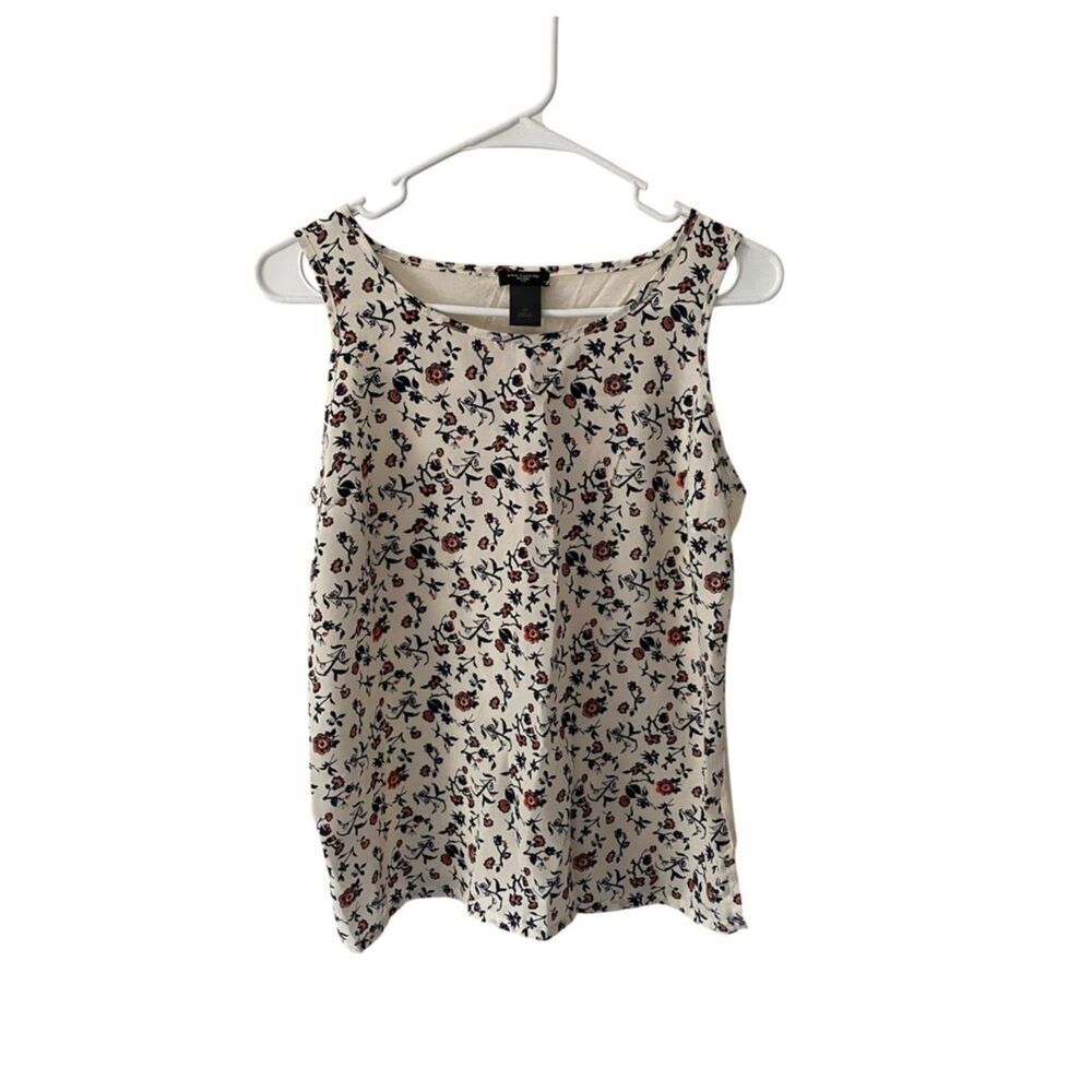 Ann Taylor Sleeveless Floral Top – Size SP – Cream Multi – Excellent Condition